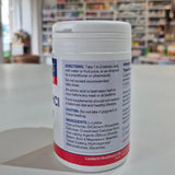 Medication bottle with label in a store setting