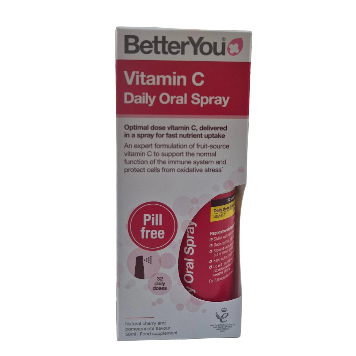 Box of BetterYou Vitamin C Daily Oral Spray on a white background