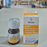 Arnica muscular aches and pain relief chewable tablet box and bottle