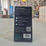 Cleaning cloth with a QR code and barcode on a shelf in a bookstore