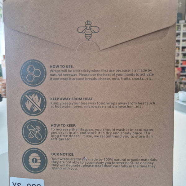 Beeswax wrap box instructions