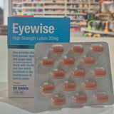 Eyewise high-strength lutein supplement packaging in a store setting