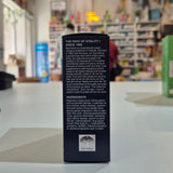 Box of New Nordic Magic Magnesium Glycinate 600 mg supplement on a blurred store shelf background. Back of a product packaging with text on a blurred store background